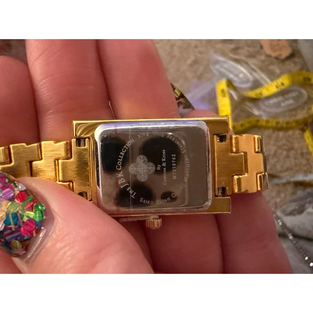 JBK Jacqueline‎ Kennedy Camrose & Kross Gold Tone Crystal Tank Watch M1210762